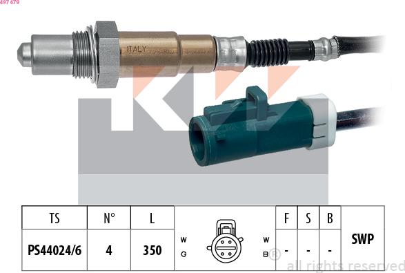 KW 497 679 - Лямбда-зонд, датчик кисню autozip.com.ua