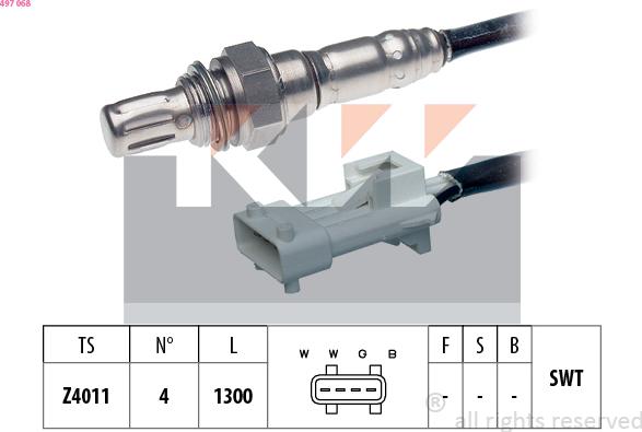 KW 497 068 - Лямбда-зонд, датчик кисню autozip.com.ua