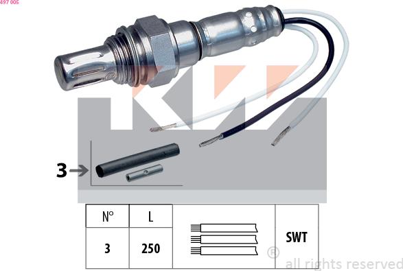 KW 497 005 - Лямбда-зонд, датчик кисню autozip.com.ua