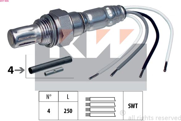 KW 497 006 - Лямбда-зонд, датчик кисню autozip.com.ua