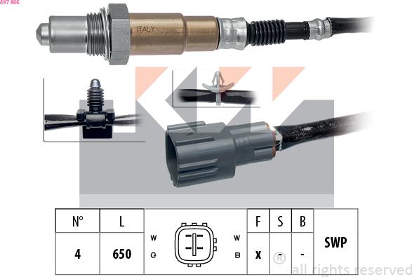 KW 497 805 - Лямбда-зонд, датчик кисню autozip.com.ua
