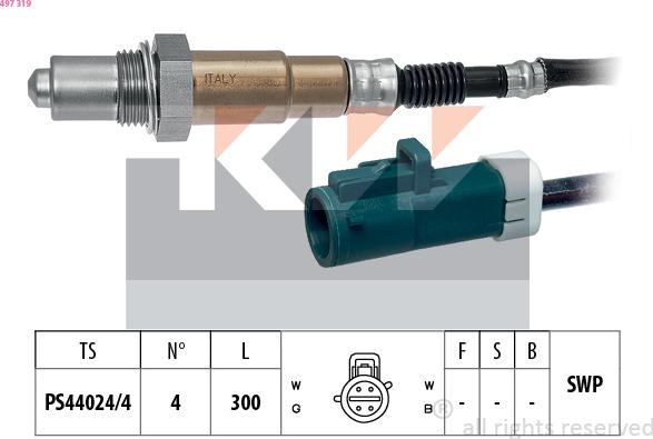 KW 497 319 - Лямбда-зонд, датчик кисню autozip.com.ua