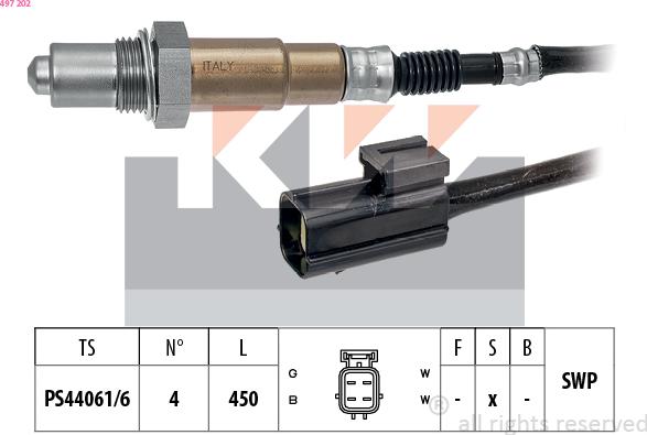 KW 497 202 - Лямбда-зонд, датчик кисню autozip.com.ua