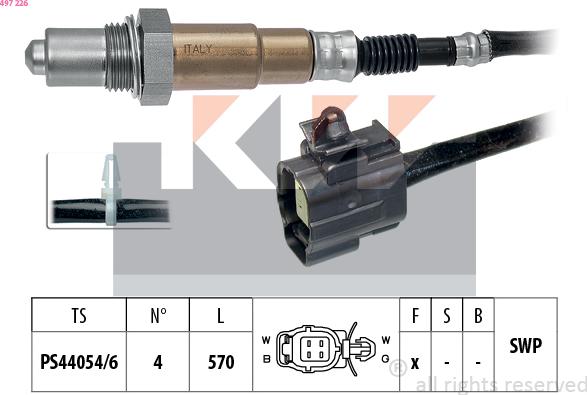 KW 497 226 - Лямбда-зонд, датчик кисню autozip.com.ua