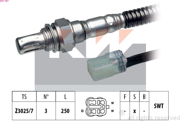 KW 497 787 - Лямбда-зонд, датчик кисню autozip.com.ua