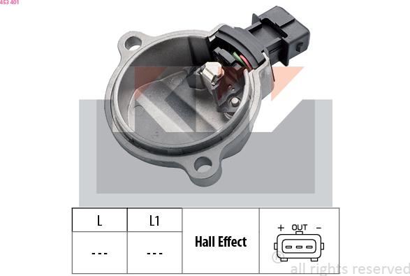 KW 453 401 - Датчик, положення розподільного валу autozip.com.ua
