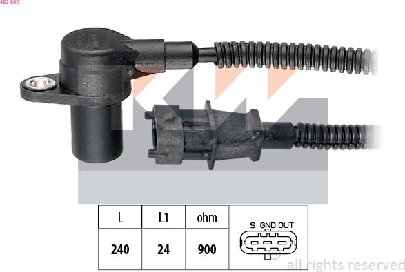 KW 453 560 - Датчик імпульсів, колінчастий вал autozip.com.ua