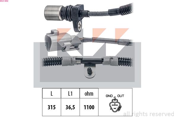 KW 453 502 - Датчик імпульсів, колінчастий вал autozip.com.ua