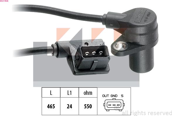 KW 453 056 - Датчик імпульсів, колінчастий вал autozip.com.ua