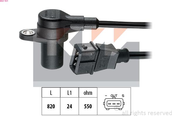 KW 453 151 - Датчик імпульсів, колінчастий вал autozip.com.ua