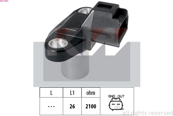 KW 453 362 - Датчик, положення розподільного валу autozip.com.ua