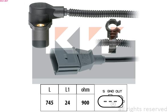 KW 453 267 - Датчик імпульсів, колінчастий вал autozip.com.ua