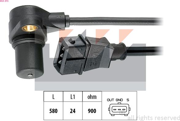 KW 453 215 - Датчик імпульсів, колінчастий вал autozip.com.ua