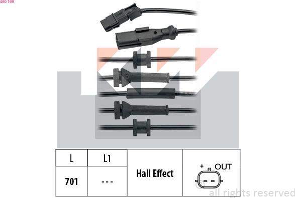 KW 460 169 - Датчик ABS, частота обертання колеса autozip.com.ua