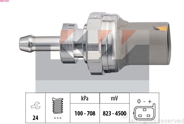 KW 480 029 - Датчик, тиск масла autozip.com.ua