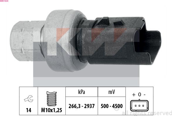 KW 480 024 - Пневматичний вимикач, кондиціонер autozip.com.ua