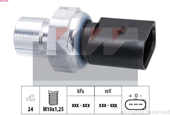 KW 480 026 - Пневматичний вимикач, кондиціонер autozip.com.ua