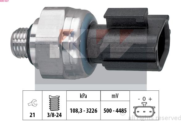 KW 480 027 - Пневматичний вимикач, кондиціонер autozip.com.ua