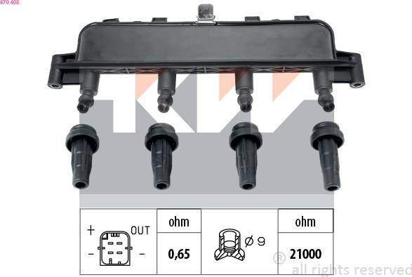 KW 470 405 - Котушка запалювання autozip.com.ua