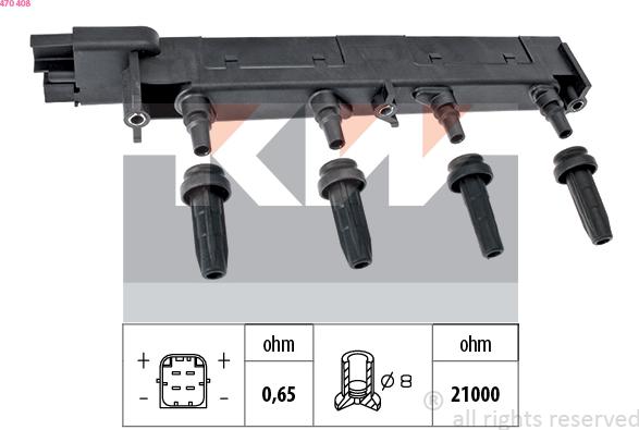 KW 470 408 - Котушка запалювання autozip.com.ua