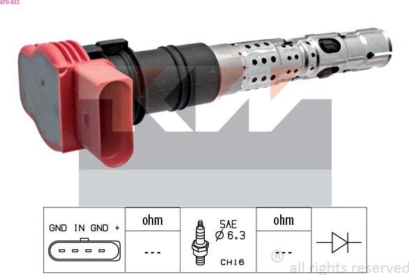 KW 470 433 - Котушка запалювання autozip.com.ua