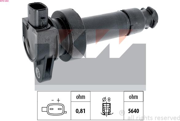 KW 470 543 - Котушка запалювання autozip.com.ua