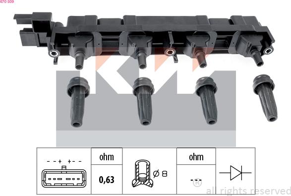 KW 470 509 - Котушка запалювання autozip.com.ua