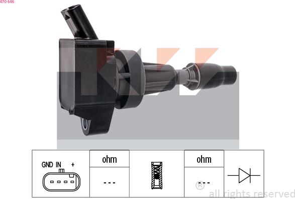 KW 470 646 - Котушка запалювання autozip.com.ua