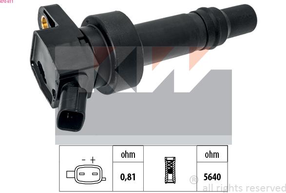KW 470 611 - Котушка запалювання autozip.com.ua