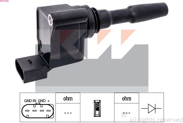 KW 470 635 - Котушка запалювання autozip.com.ua