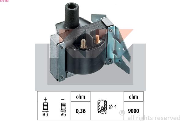 KW 470 112 - Котушка запалювання autozip.com.ua