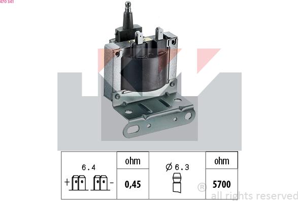 KW 470 341 - Котушка запалювання autozip.com.ua