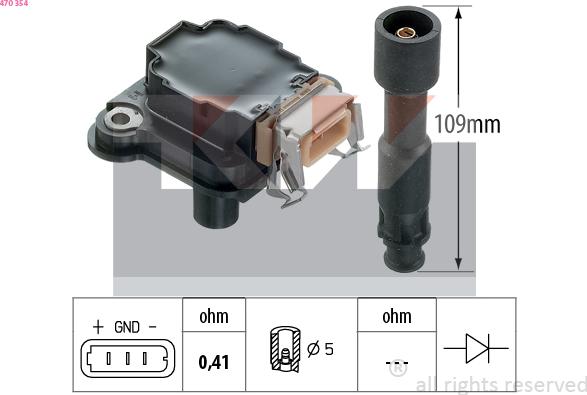 KW 470 354 - Котушка запалювання autozip.com.ua