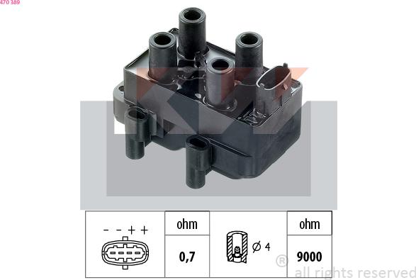 KW 470 389 - Котушка запалювання autozip.com.ua