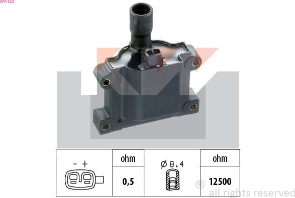 KW 470 322 - Котушка запалювання autozip.com.ua