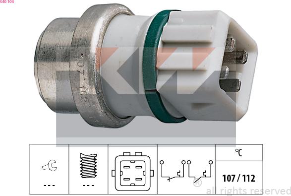 KW 540 104 - Датчик, температура охолоджуючої рідини autozip.com.ua