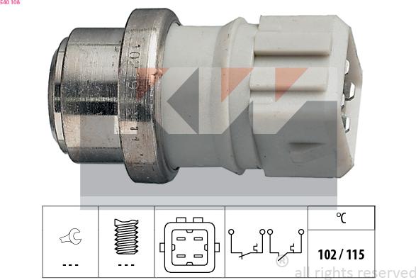 KW 540 108 - Датчик, температура охолоджуючої рідини autozip.com.ua
