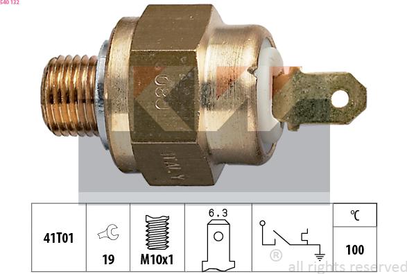 KW 540 132 - Датчик, температура охолоджуючої рідини autozip.com.ua