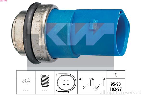 KW 550 692 - Термовимикач, вентилятор радіатора / кондиціонера autozip.com.ua
