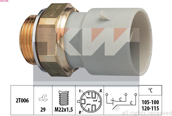 KW 550 649 - Термовимикач, вентилятор радіатора / кондиціонера autozip.com.ua