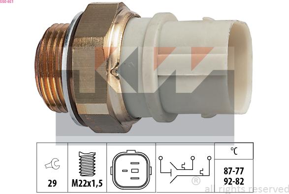 KW 550 651 - Термовимикач, вентилятор радіатора / кондиціонера autozip.com.ua