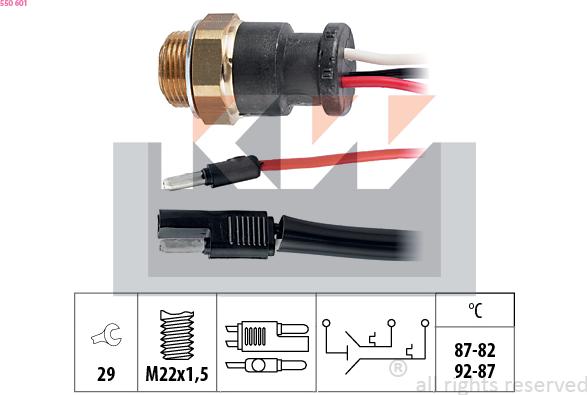 KW 550 601 - Термовимикач, вентилятор радіатора / кондиціонера autozip.com.ua