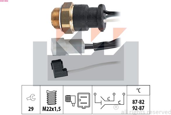 KW 550 602 - Термовимикач, вентилятор радіатора / кондиціонера autozip.com.ua