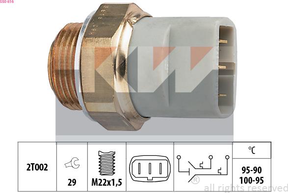 KW 550 616 - Термовимикач, вентилятор радіатора / кондиціонера autozip.com.ua