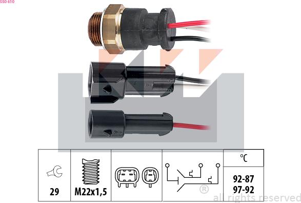 KW 550 610 - Термовимикач, вентилятор радіатора / кондиціонера autozip.com.ua