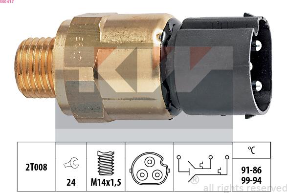 KW 550 617 - Термовимикач, вентилятор радіатора / кондиціонера autozip.com.ua