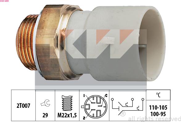 KW 550 689 - Термовимикач, вентилятор радіатора / кондиціонера autozip.com.ua