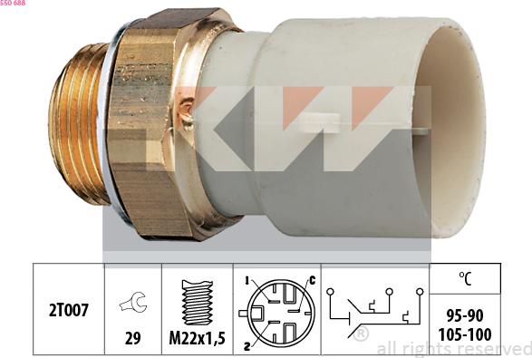 KW 550 688 - Термовимикач, вентилятор радіатора / кондиціонера autozip.com.ua
