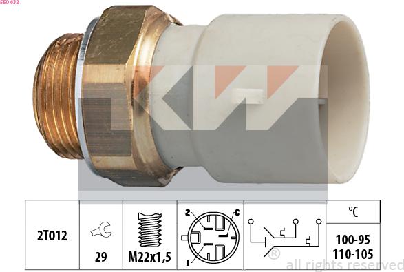 KW 550 632 - Термовимикач, вентилятор радіатора / кондиціонера autozip.com.ua
