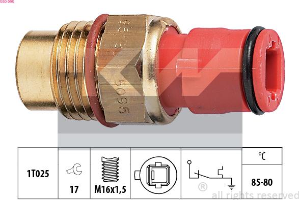 KW 550 095 - Термовимикач, вентилятор радіатора / кондиціонера autozip.com.ua